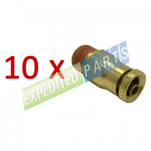 10 Push In To Connect Brass Air Male Fitting Straight Connector 1/4 OD x 1/8 NPT